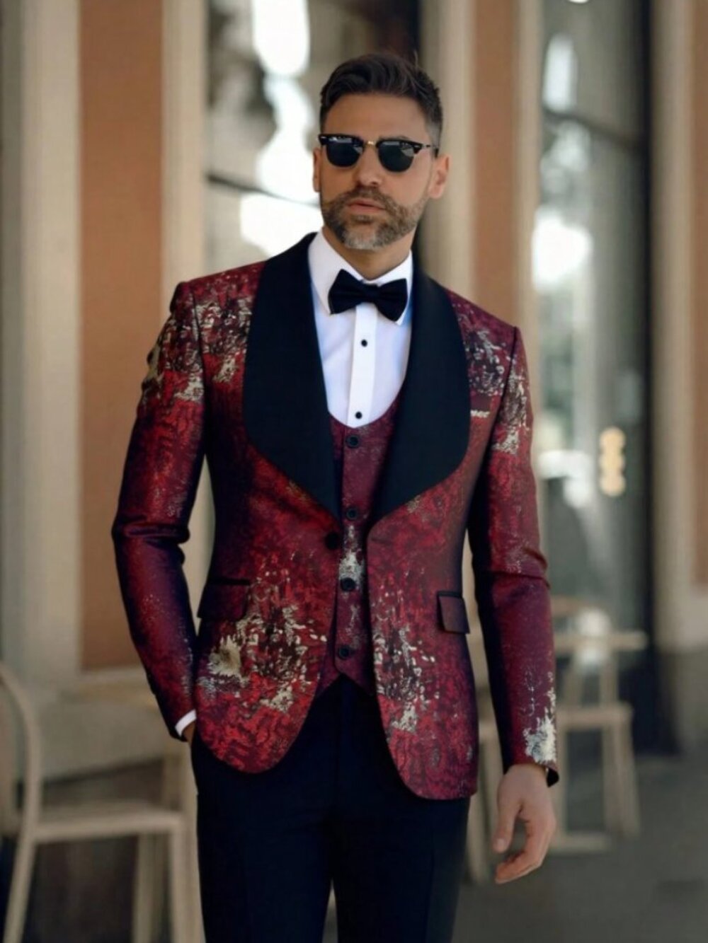Darius Slim Fit Peak Lapel 3-Piece Single Breasted Tuxedo Suit